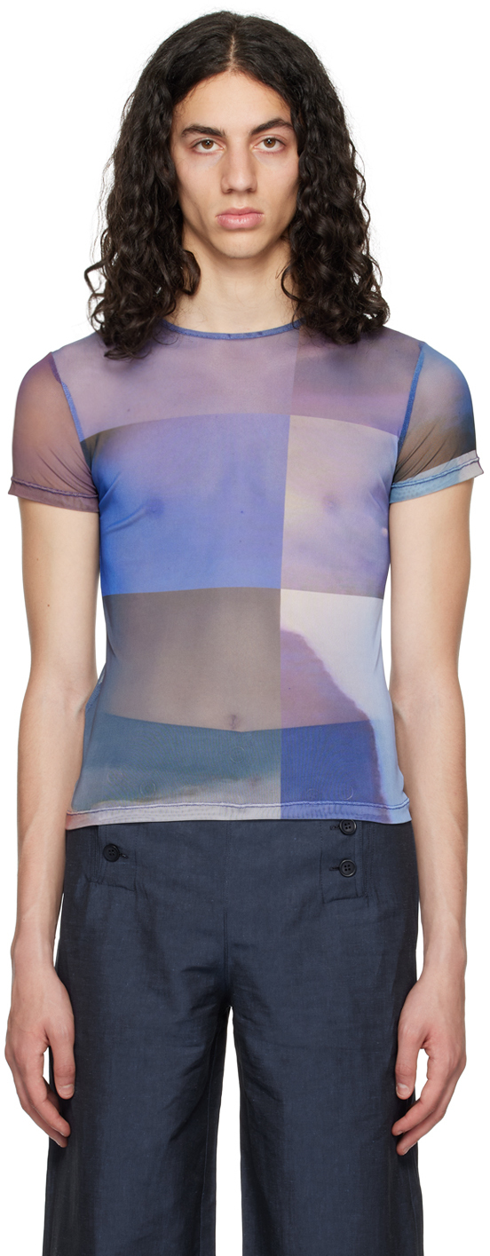 【関税込み】Serapis SSENSE限定 パープル Grid Tech Tシャツ SSENSE Exclusive Purple Grid Tech T-Shirt by Serapis on Sale