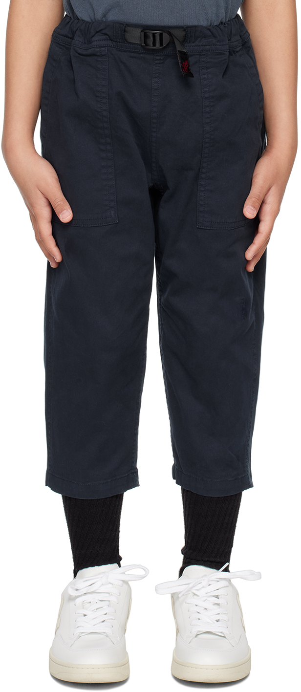 Gramicci Kids Navy Elasticized Trousers In Double Navy