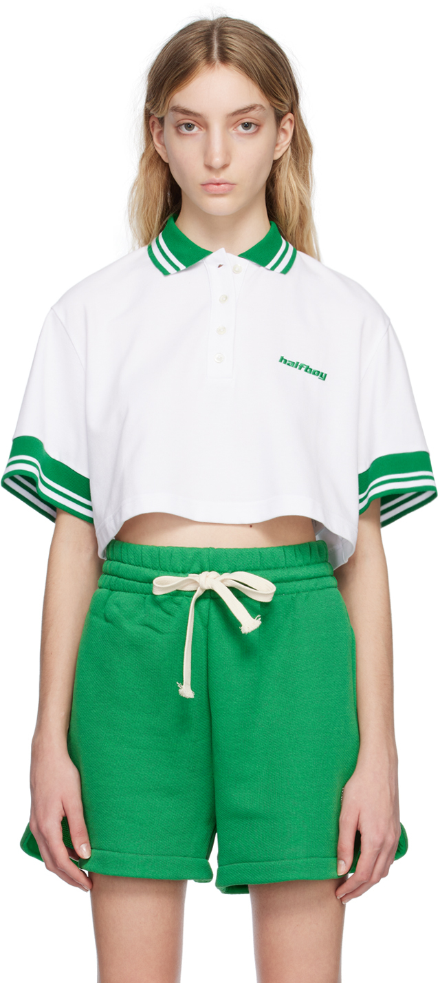 HALFBOY White Embroidered Polo