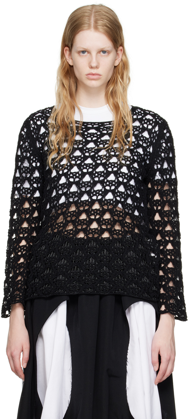 Comme Des Garçons Black Semi-sheer Sweater In 1 Black
