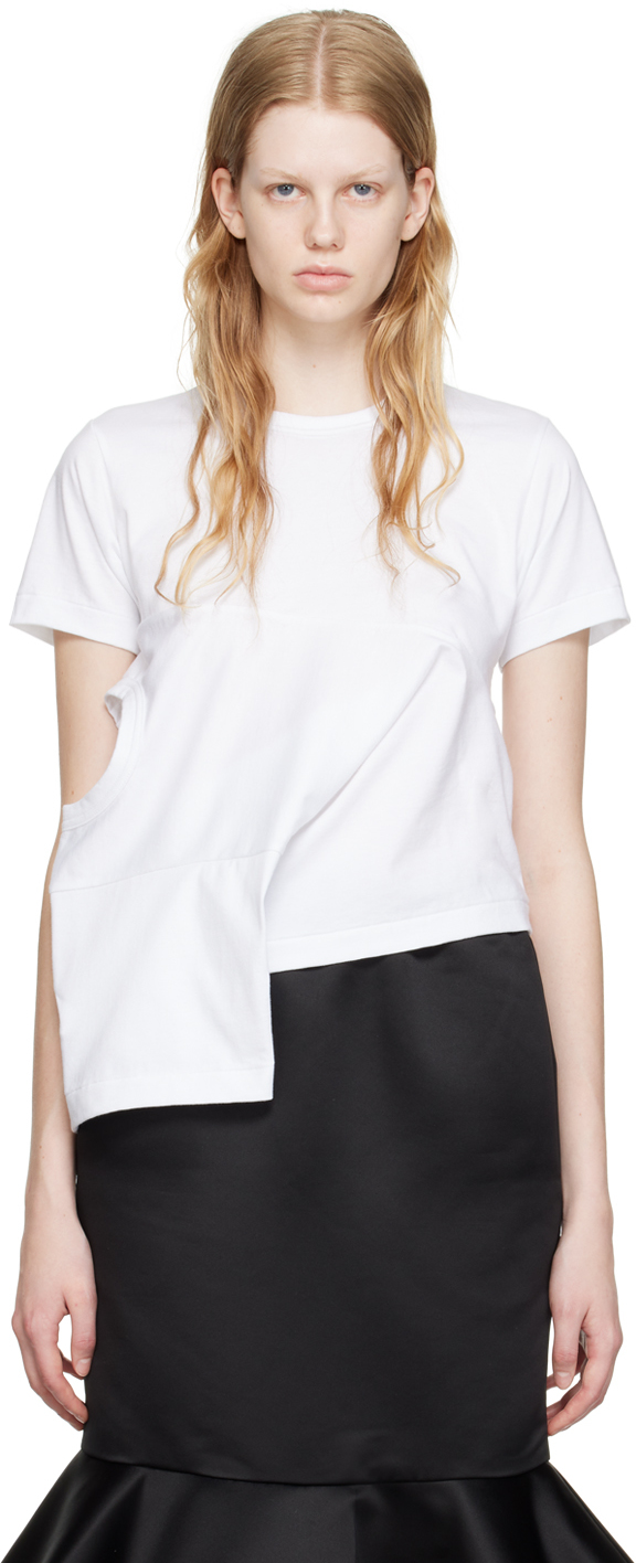 Comme des Garçons White Asymmetric T-Shirt