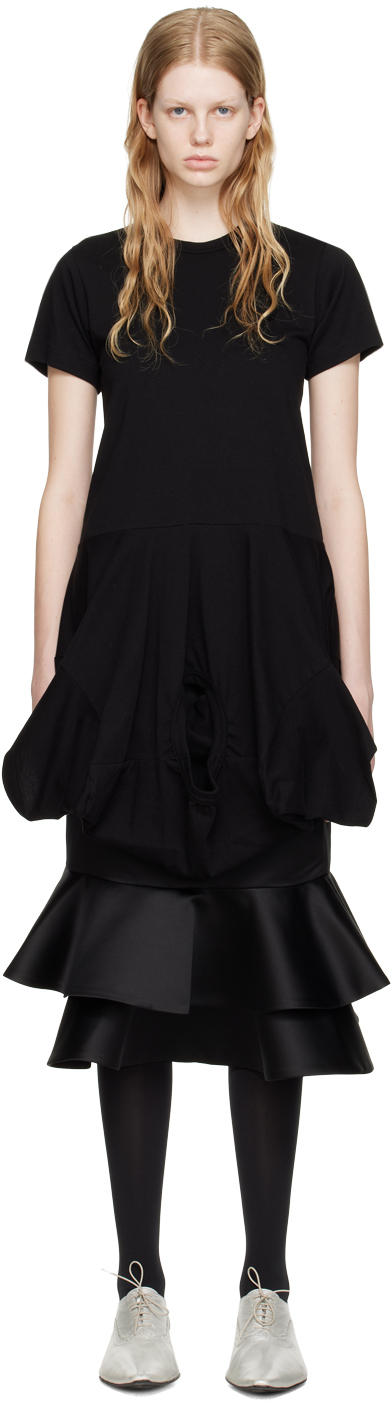 Comme Des Garçons Short-sleeve Asymmetric T-shirt In Black