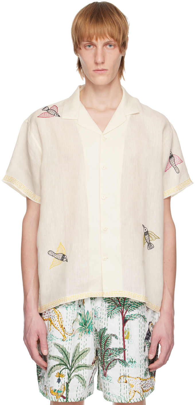Harago Off-white Gond Bird Shirt In Off White