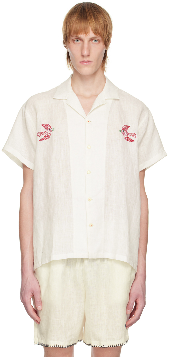 Harago Off-white Bright Day Shirt In Off White