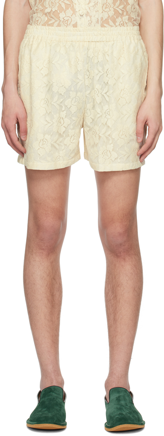 HARAGO: Off-White Floral Shorts | SSENSE