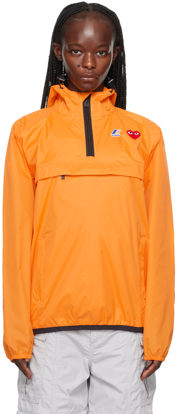 Comme Des Garçons Play Orange K-way Edition Leon Jacket In 1 Orange