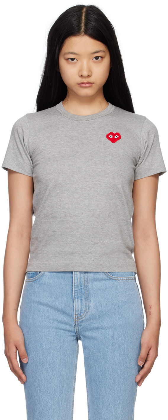 COMME DES GARÇONS PLAY GRAY INVADER EDITION T-SHIRT