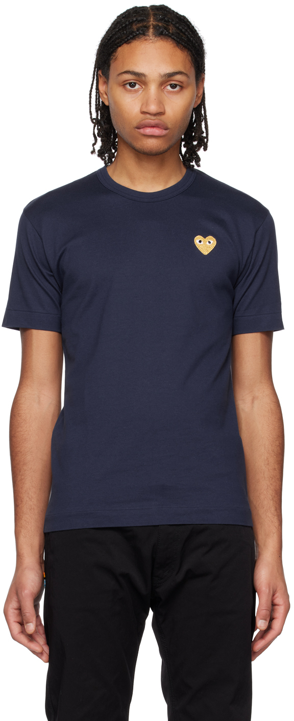 Comme Des Garçons Play Navy Heart T-shirt