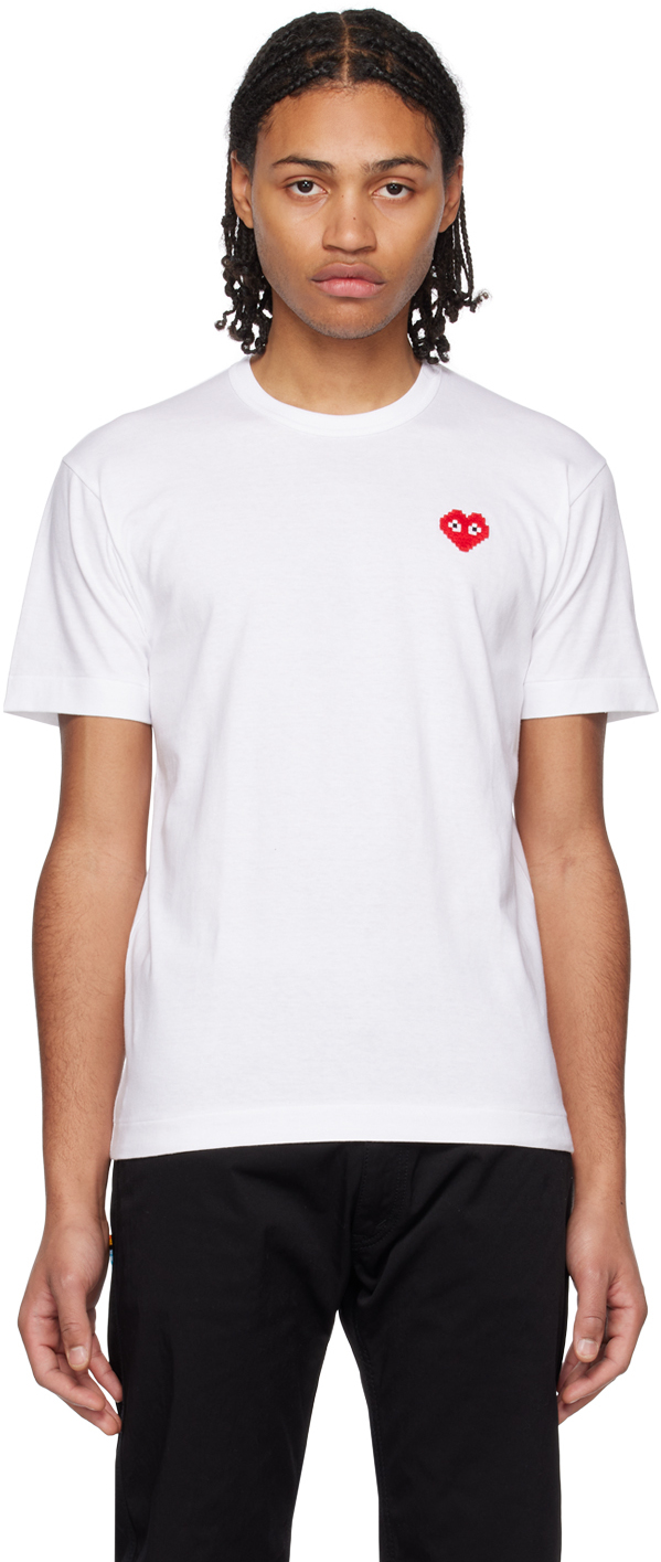 COMME des GARÇONS PLAY White Invader Edition Heart T-Shirt