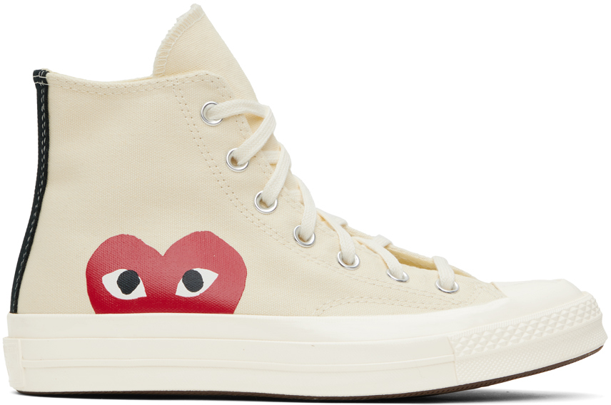 Comme des Garçons Play Off-White Converse Edition PLAY Chuck 70 High Top Sneakers