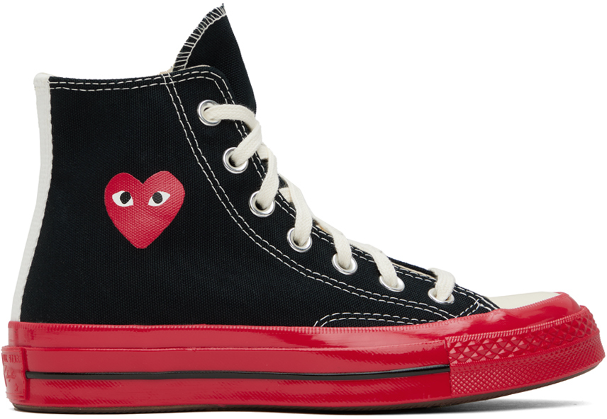 Comme des Garçons Play Black & Red Converse Edition PLAY Chuck 70 High-Top Sneakers
