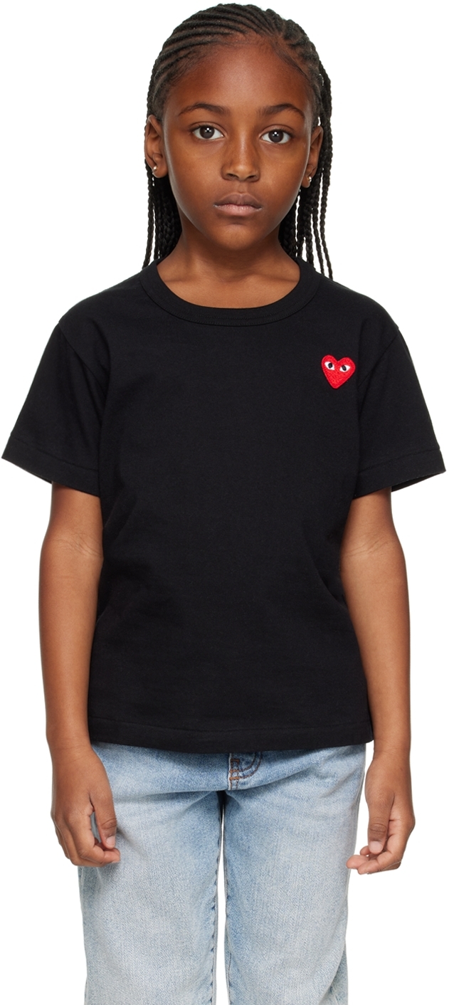 Comme Des Garçons Play Kids Black Heart T-shirt In 1 - Black
