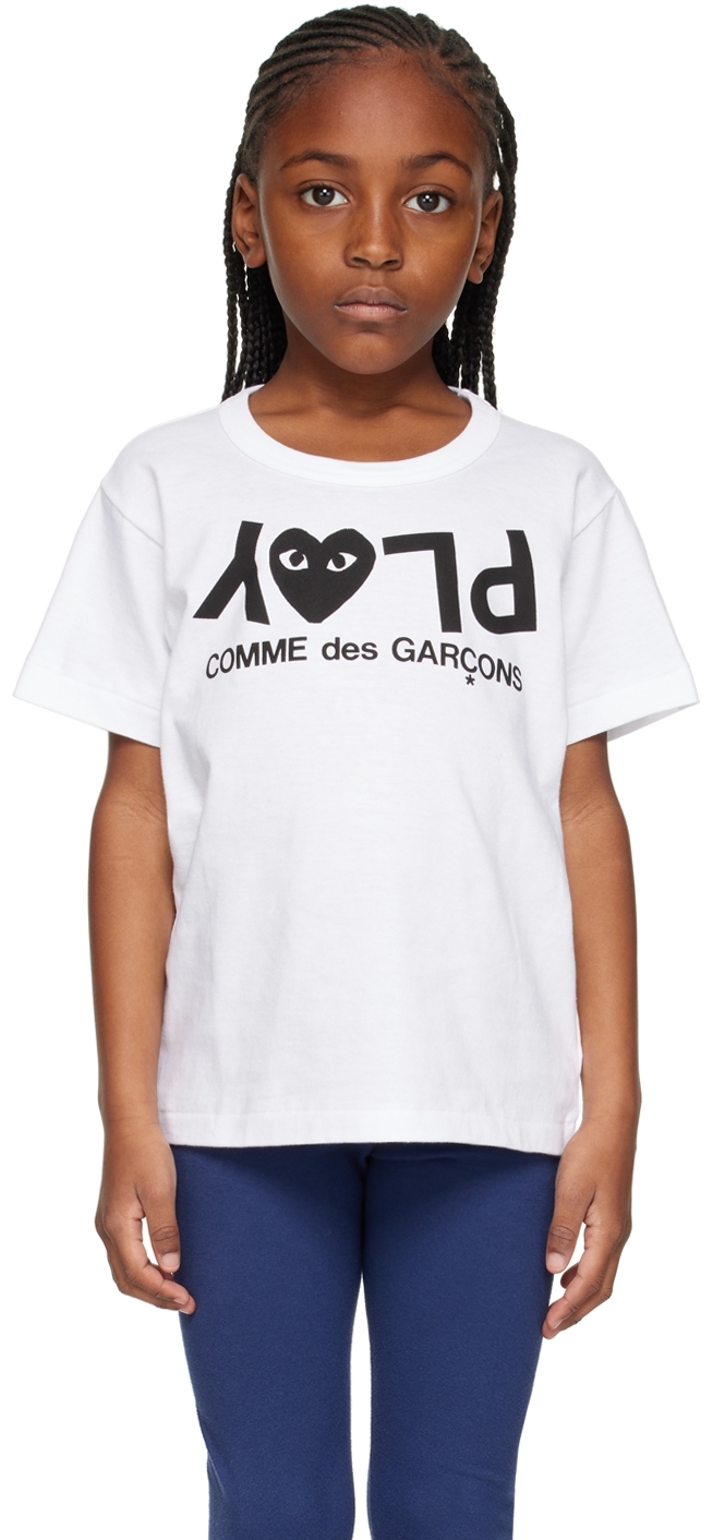 Comme Des Garçons Play Kids White 'play' T-shirt In 1 - White