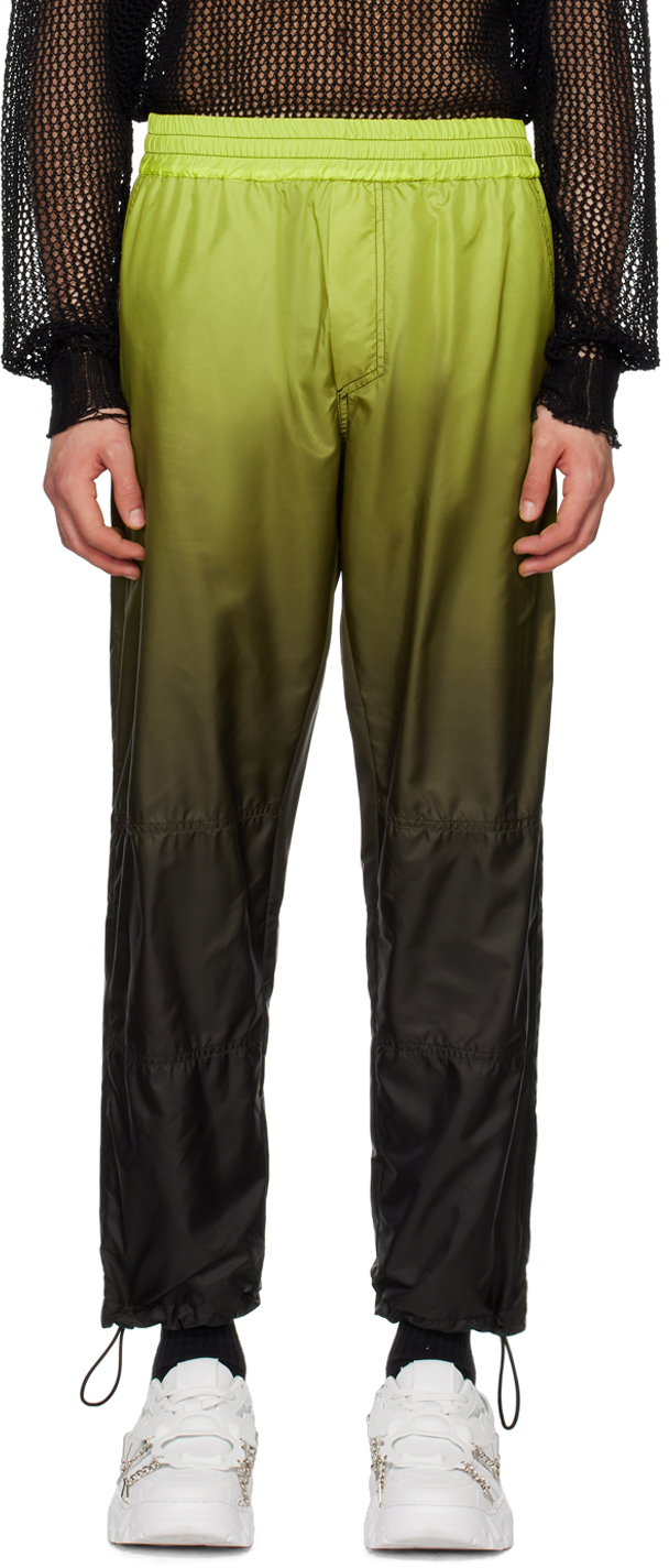 44 Label Group Gradient-effect Track Pants In P210 Black/lime
