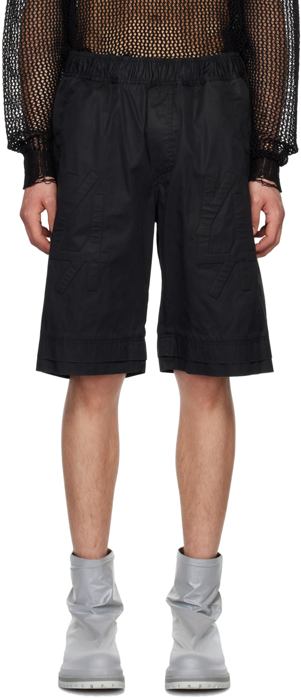 44 Label Group Embossed-logo Knee-length Shorts In 099 Black