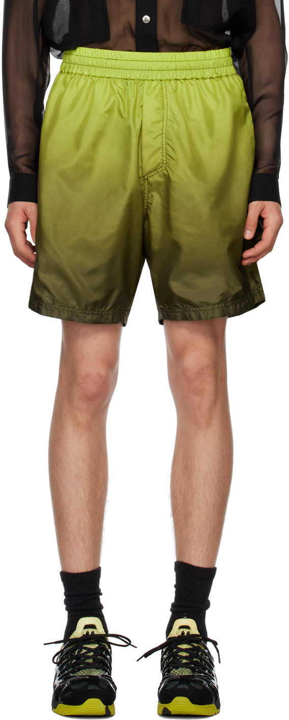 Shop 44 Label Group Green Lotus Spray Shorts In P210 Black/lime