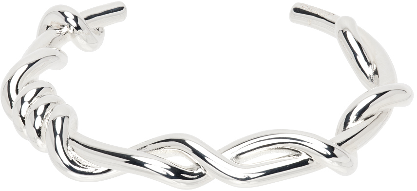 Jil Sander Silver Knots Bracelet In 045 Silver