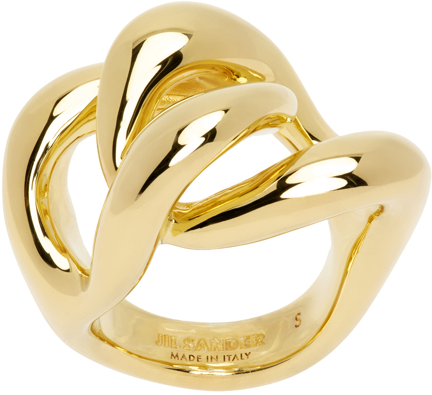 Jil Sander Gold Curb Chain Ring