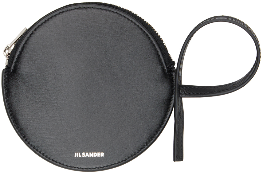 Jil Sander Black Circle Coin Pouch In 001 Black