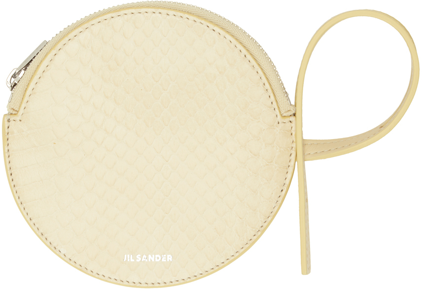 Jil Sander Yellow Circle Coin Pouch In 270 Avorio