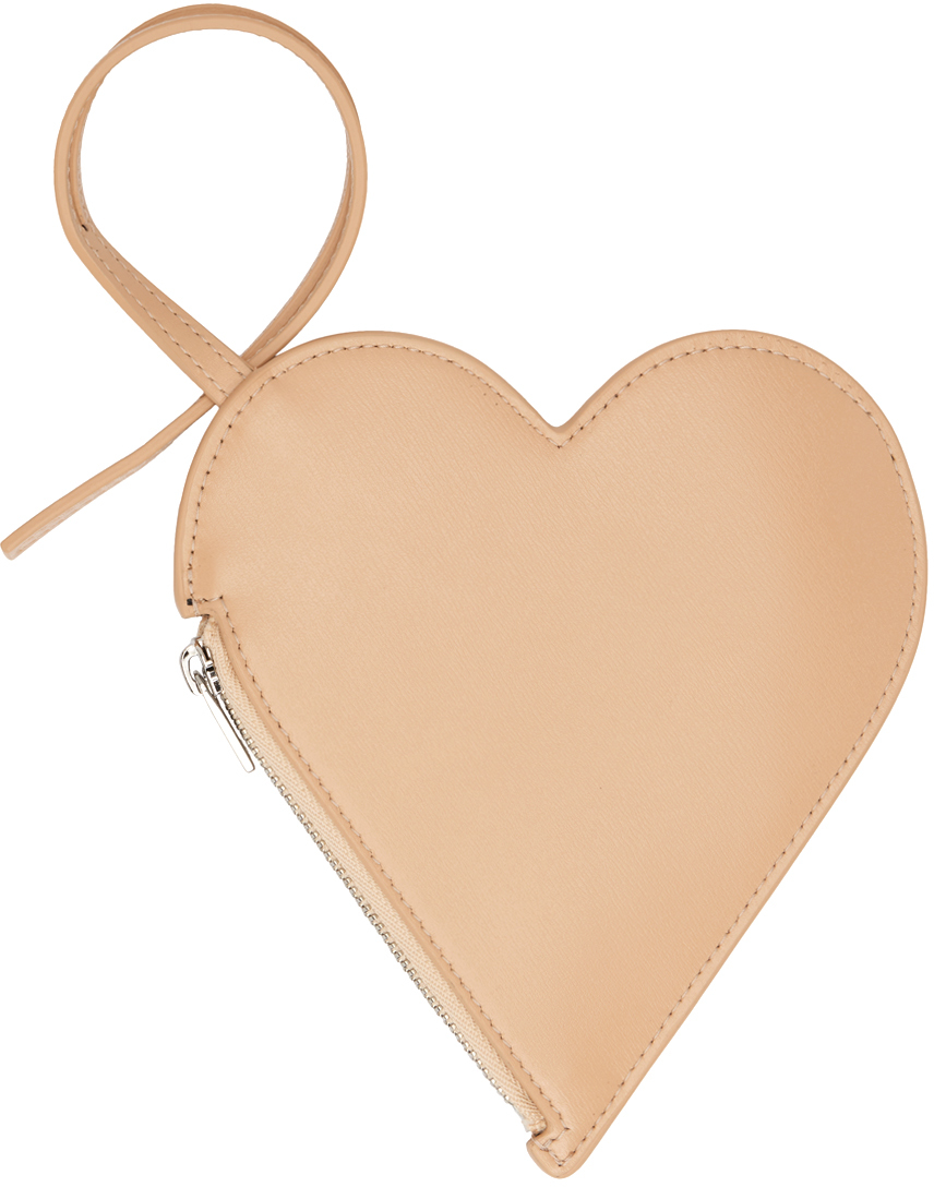 베이지 하트 코인 파우치