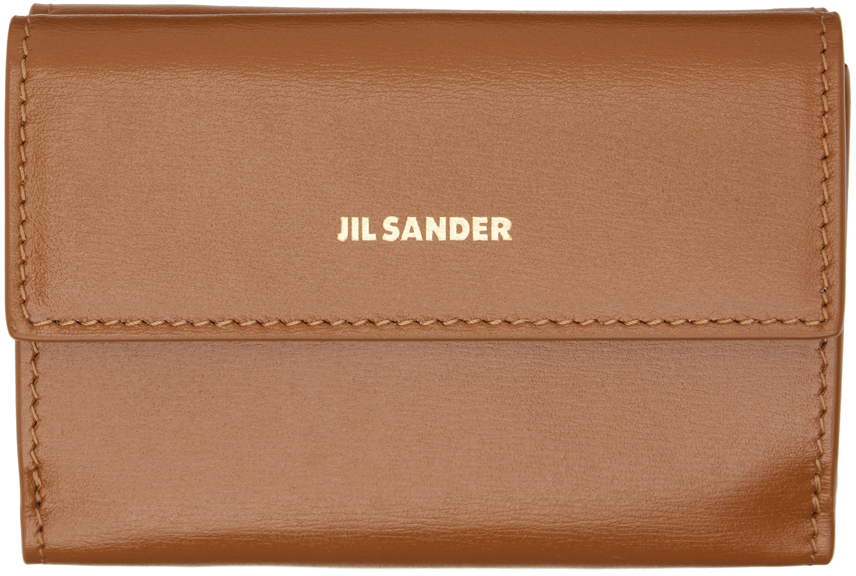 Jil Sander Brown Baby Wallet In 225 Rust/copper