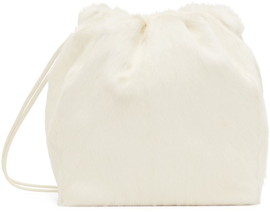 Jil Sander White Dumpling Bag In 106 Cosmic Latte