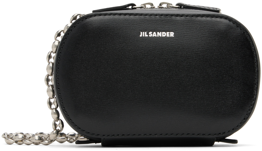 Jil Sander Smooth-leather Mini Crossbody Bag In 001 Black