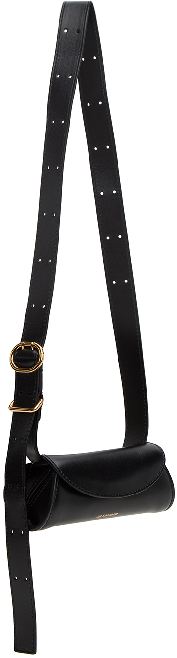 Jil Sander Black Mini Cannolo Bag In 001 Black
