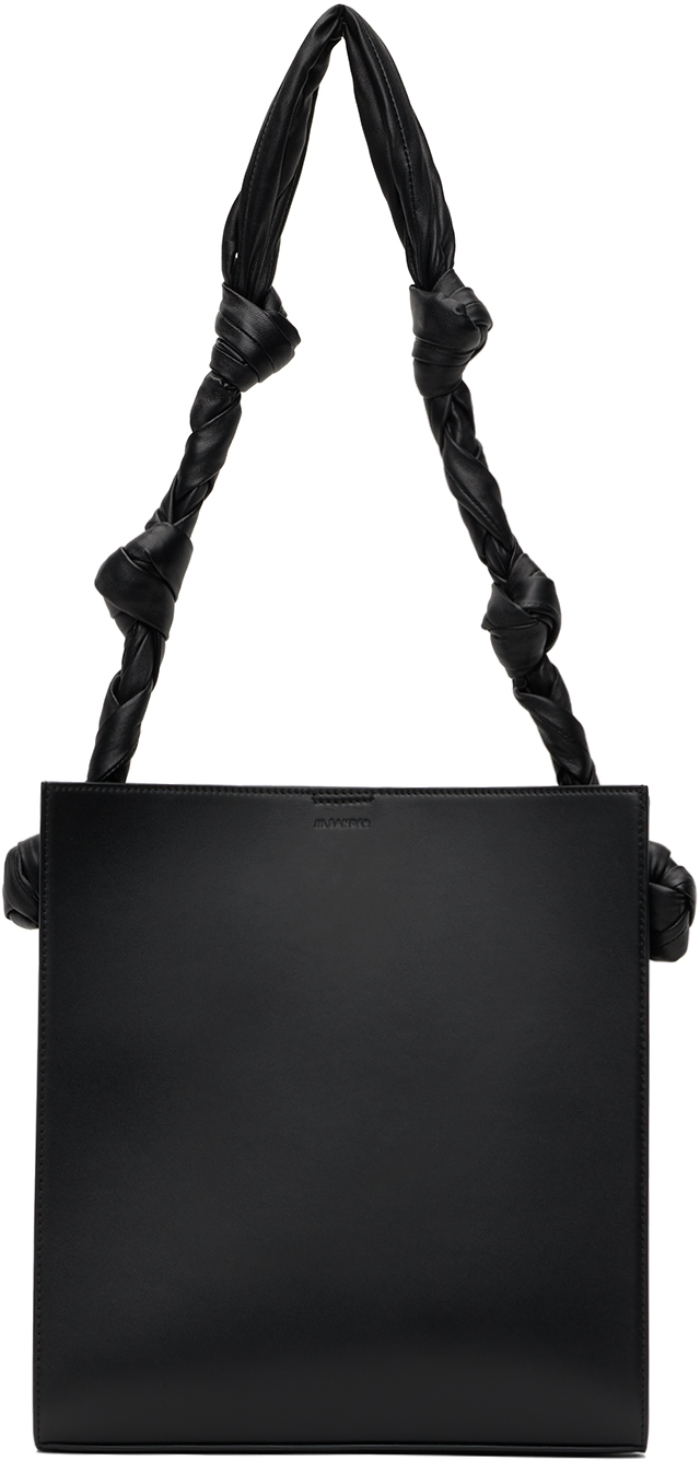 Jil Sander: Black Medium Tangle Shoulder Bag | SSENSE UK