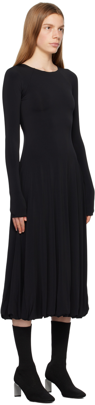 Jil Sander Open-back Balloon-hem Midi Dress In 001 Black