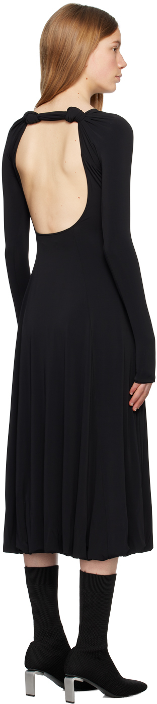Jil Sander Open-back Balloon-hem Midi Dress In 001 Black