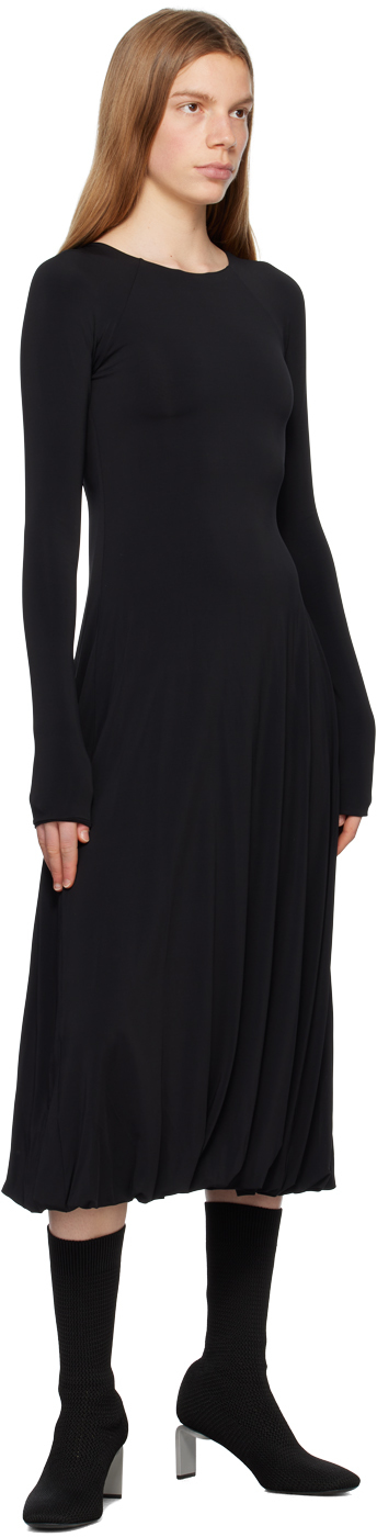 Jil Sander Open-back Balloon-hem Midi Dress In 001 Black