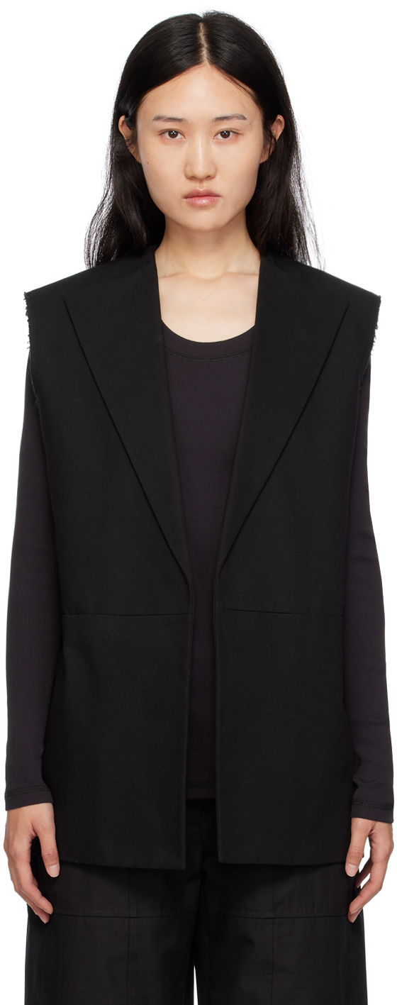 Jil Sander Black Tailored Vest In 001 Black