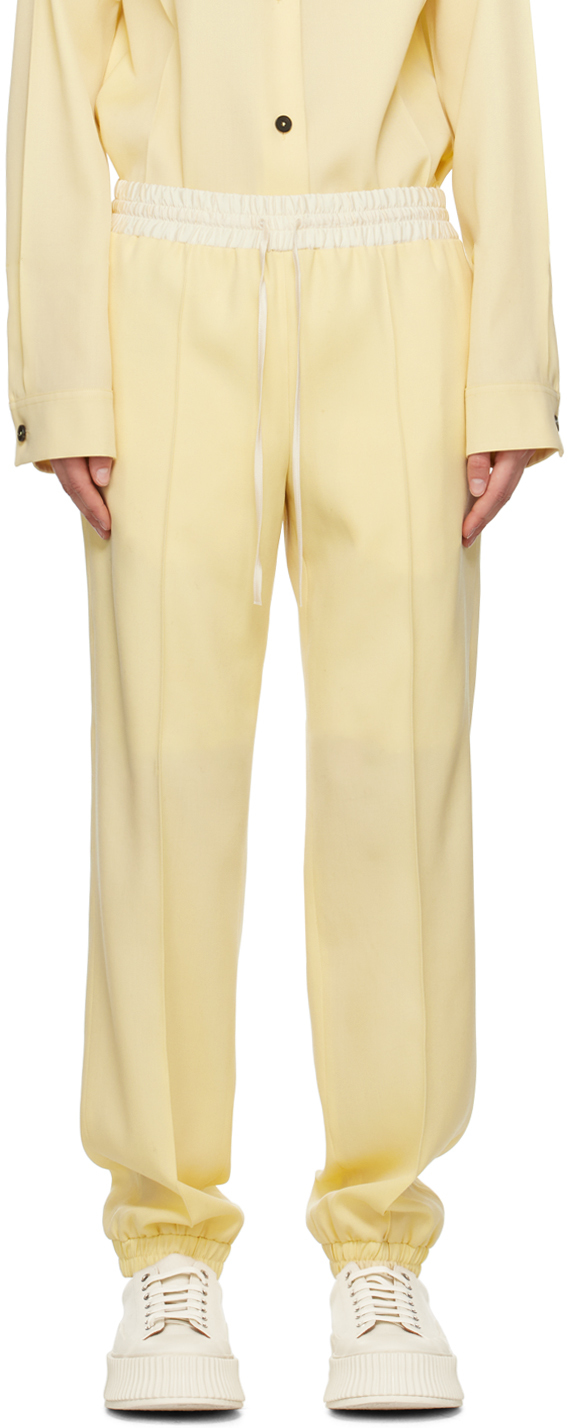 Jil Sander Track Inspired Relaxed Trouser Double In Butter (yellow)