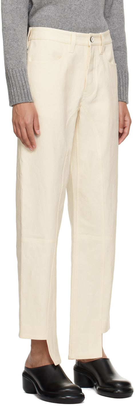 Jil Sander Off-white Stepped Cuff Trousers In 101 Latte