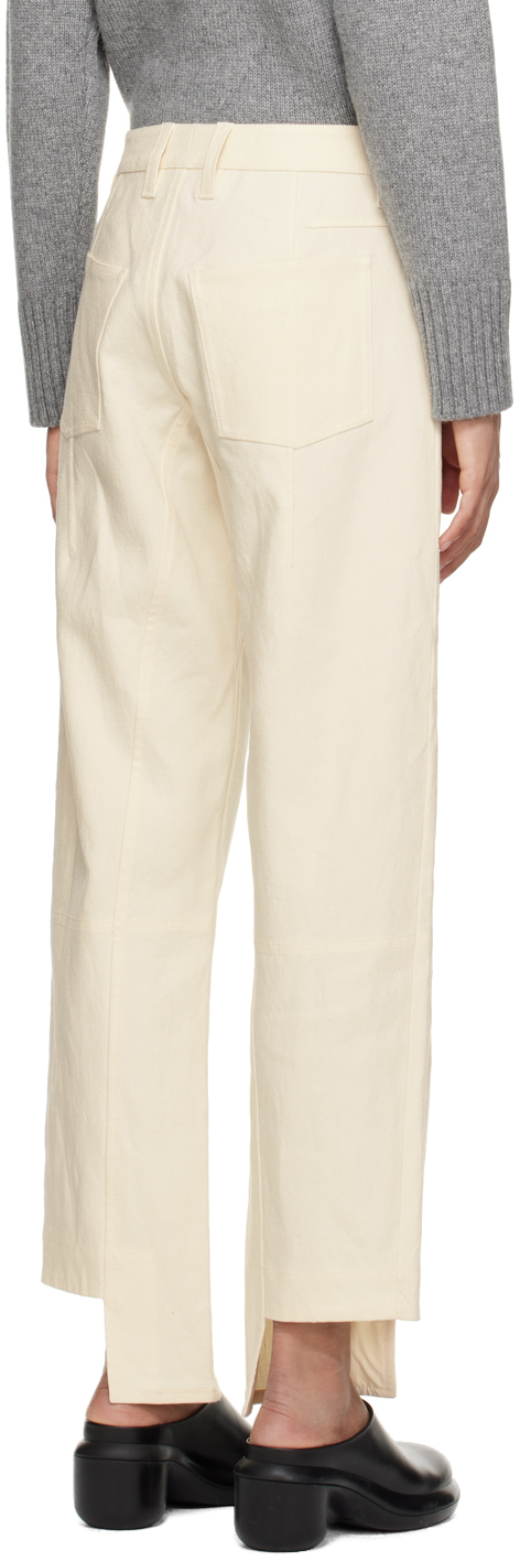 Jil Sander Off-white Stepped Cuff Trousers In 101 Latte