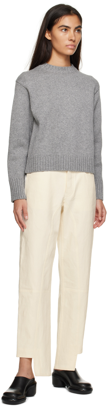Jil Sander Off-white Stepped Cuff Trousers In 101 Latte