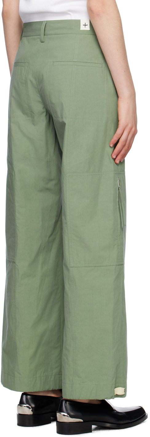 Jil Sander Green Zip Pocket Trousers In 319 Dark Sage