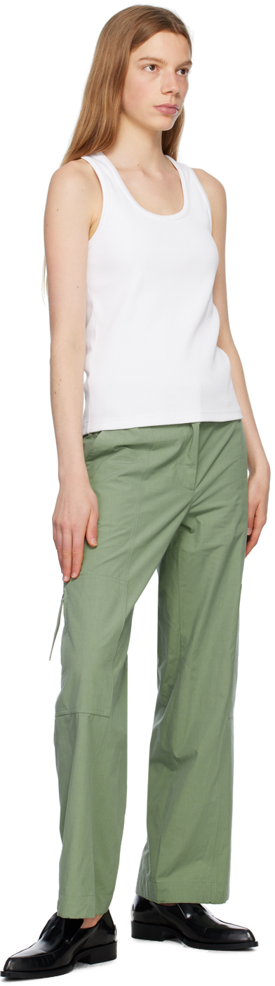 Jil Sander Green Zip Pocket Trousers In 319 Dark Sage