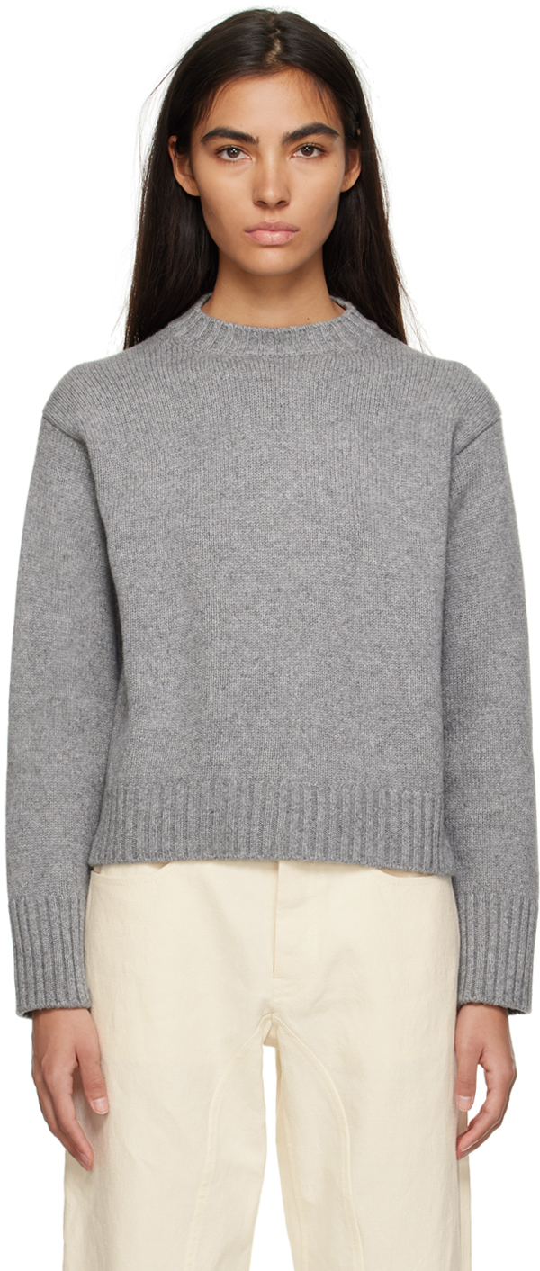 Jil Sander: Gray Crewneck Sweater | SSENSE