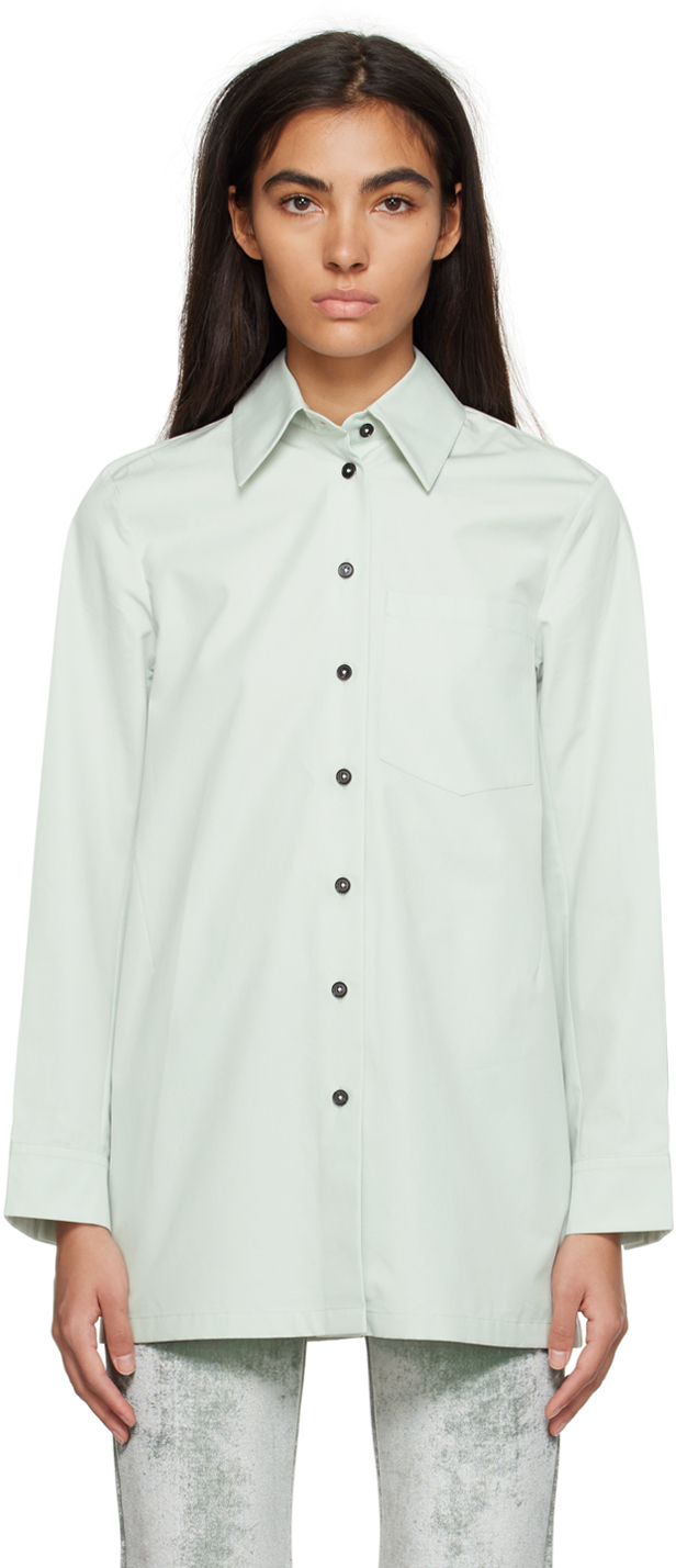 Jil Sander: Blue Buttoned Shirt | SSENSE