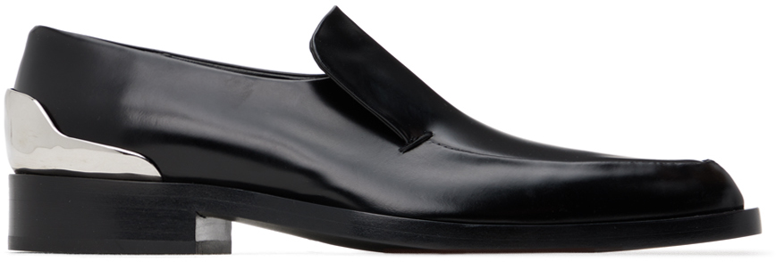 Jil Sander Black Pointed Toe Loafers In 001 Black