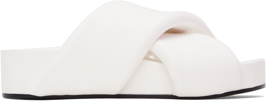 Shop Jil Sander White Oversized Wrapped Sandals In 100 Optic White