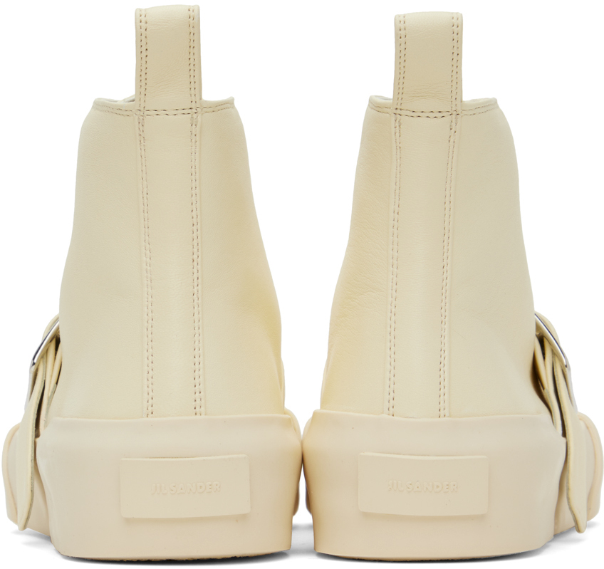 Shop Jil Sander Off-white Buckle Sneakers In 277 Toile