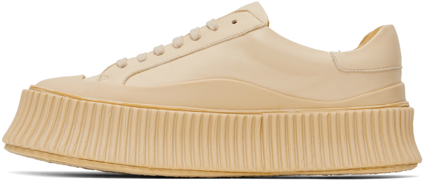 JIL SANDER BEIGE LEATHER SNEAKERS 