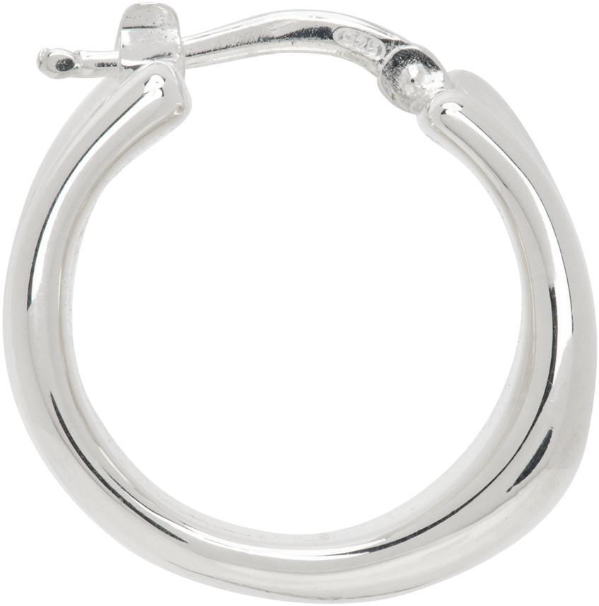 Jil Sander Silver Hoop Single Earring In 46 - Silver