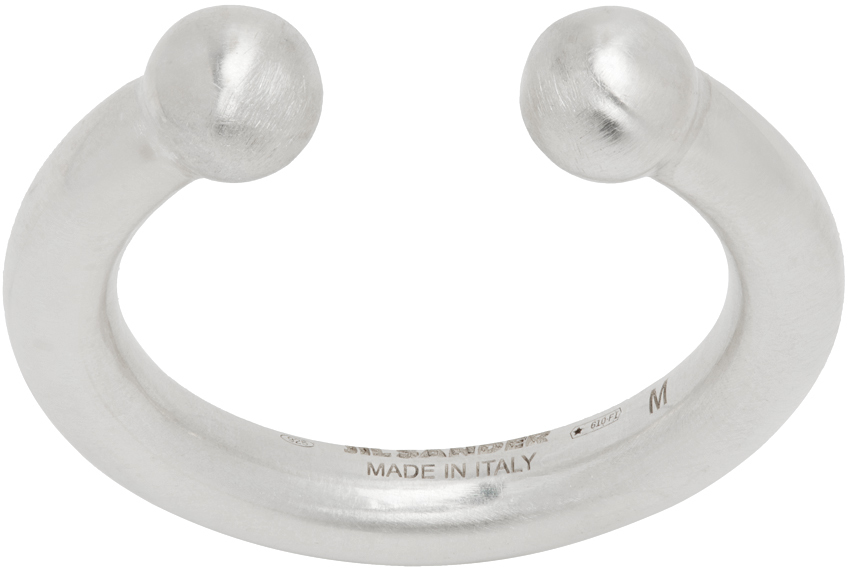 Jil Sander: Silver Open Band Ring | SSENSE