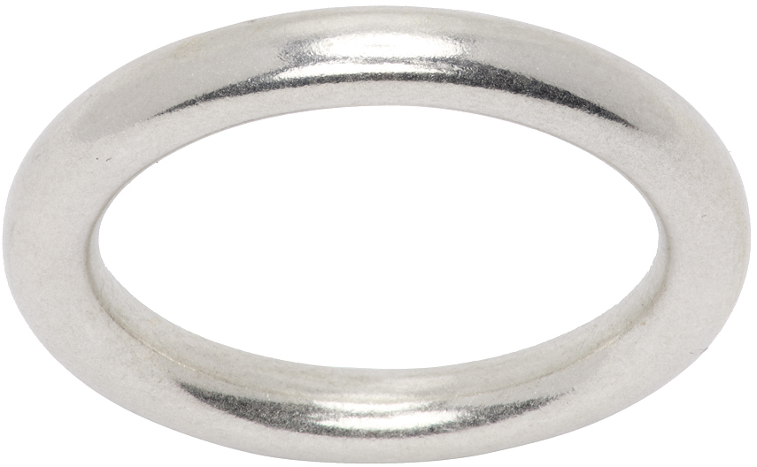 Shop Jil Sander Silver Band Ring In 041 - Silver
