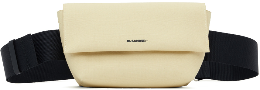 Shop Jil Sander Yellow Logo Belt Bag In 263 - Vanilla